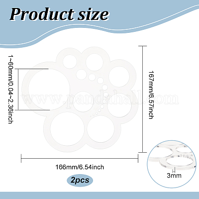 Прозрачный акриловый круглый инструмент для резки кожи AJEW-WH0505-19-1