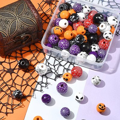 Набивные деревянные европейские бусины WOOD-FS0001-30-1