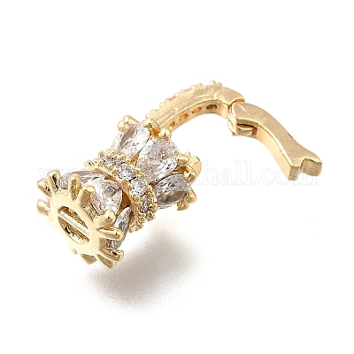 Поручни для пончиков из латуни с микропаве из кубического циркония KK-U061-17G-1