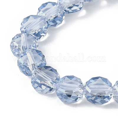 Стеклянные бусины с гальваническим покрытием  EGLA-L045-G-PL03-1