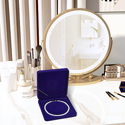 Подарочные коробки для хранения бархатного жемчужного ожерелья CON-WH0086-128B-1