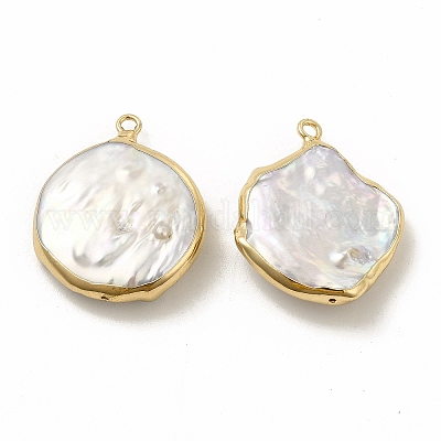 Барочные подвески из натурального жемчуга кеши PEAR-P004-24KCG-1