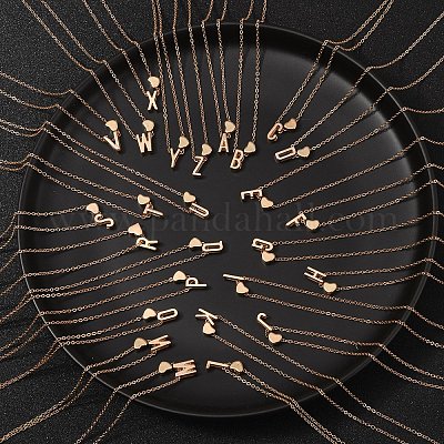 Ожерелья из сплава с подвеской в виде сердца и буквы для женщин NJEW-FS0001-09B-1