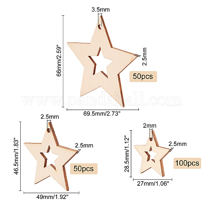 Полые подвески из натурального дерева WOOD-OC0001-61-1