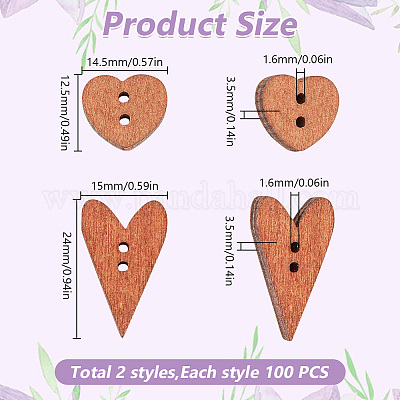 200 шт. деревянные пуговицы 2 стилей FIND-GO0001-91-1