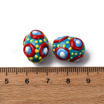 Стеклянные эмалевые бусины GLAA-C038-01B-1