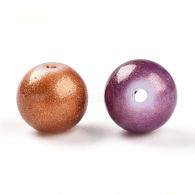 Выпечка окрашенный стеклянный жемчуг бисер X1-DGLA-S115-8mm-MK-1