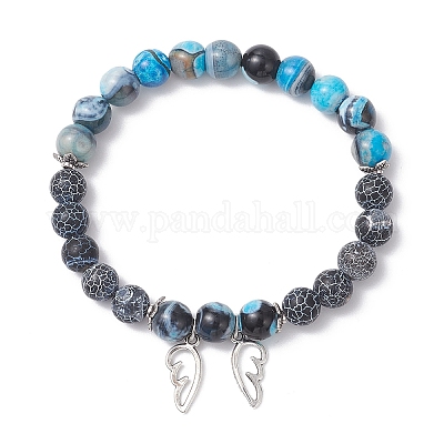 Браслеты с подвесками в виде крыльев из сплава BJEW-JB12691-1