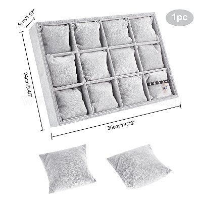 Велюровый деревянные браслет браслет / / часы дисплеи BDIS-WH0003-01A-WH-1