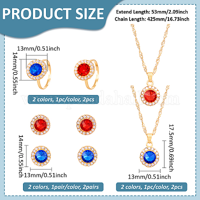 2 цветной круглый комплект из ожерелий с подвесками из железа SJEW-HY0001-04-1