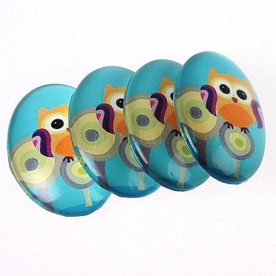 Стеклянные кабошоны с рисунками мультфильма X-GGLA-N003-13x18-B46-1