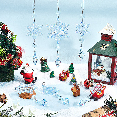 Подвесные украшения из акриловых снежинок HJEW-SP0001-04C-1