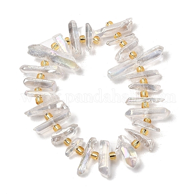 Гальванические природный кристалл кварца бусы пряди G-F800-F11-A-1