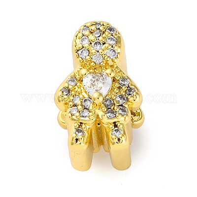 Реечное покрытие латунь микро паве кубический цирконий европейские бусины KK-Z081-07-1