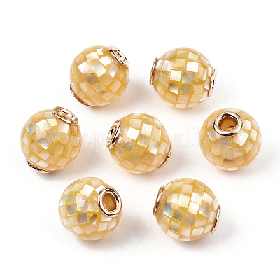 Натуральные белые бусины из ракушек SSHEL-N034-131I-1