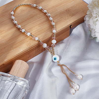 Подвесные украшения для автомобиля из стекла и жемчуга HJEW-DR00019-1