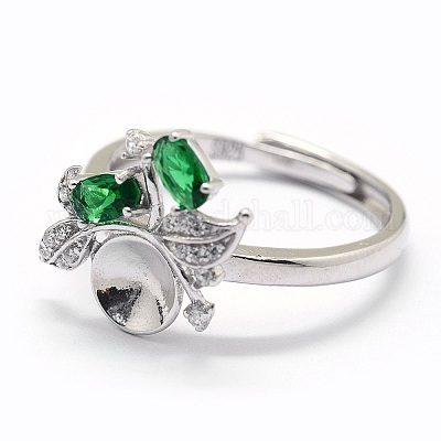 Регулируемые детали кольца на палец из стерлингового серебра с 925 родиевым покрытием STER-I016-040P-1