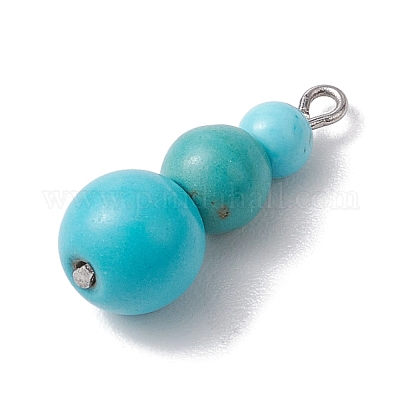 Круглые подвески из синтетической бирюзы PALLOY-JF02867-11-1