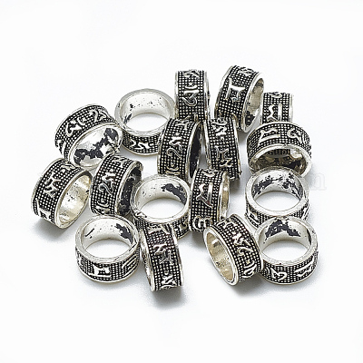Set of Five 925 Sterling Silver Rings Beaded Concaved and Lace