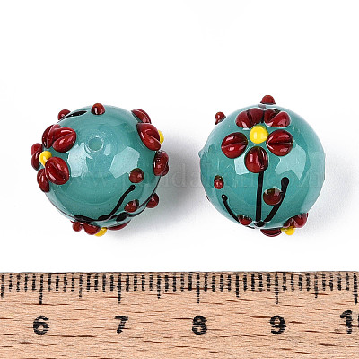 Эмалевые бусины ручной работы в технике лэмпворк LAMP-T023-23C-1