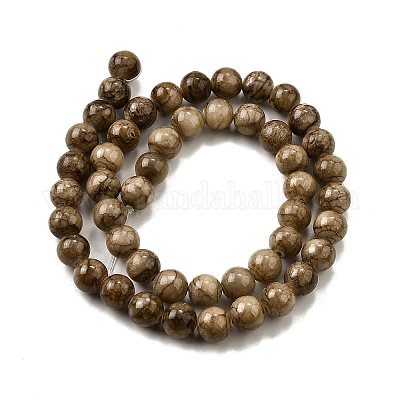 Естественно полосатый каменные бусы нити G-D315-A01-03-12mm-1