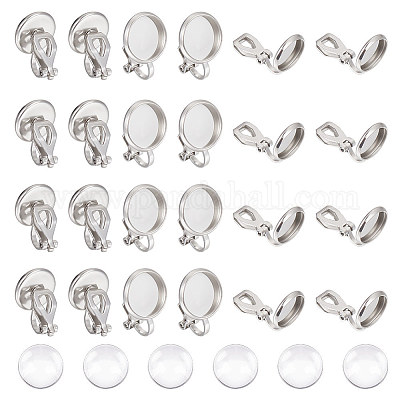 Набор для изготовления сережек-клипс в виде пустого купола DIY-UN0005-21-1