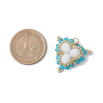 Стеклянные бусины треугольные подвески PALLOY-MZ00452-03-1