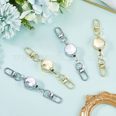 4 шт. 2-х цветные прочные выдвижные застежки для брелка из сплава FIND-SC0016-50-1