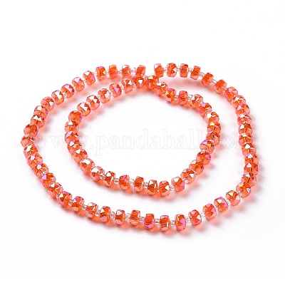 Прозрачные стеклянные бусины гальваническим пряди GLAA-E036-01B-1