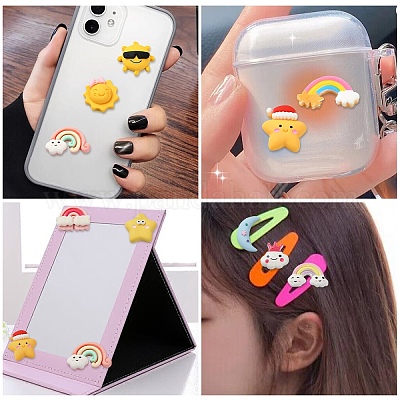 30шт 10 стиля непрозрачные кабошоны из смолы CRES-YW0001-27-1