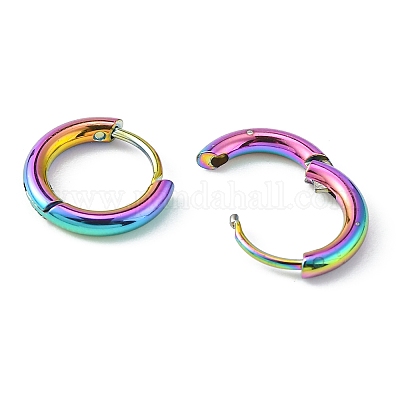 5 пара сережек-колец Huggie Hoop из нержавеющей стали 304 двух цветов EJEW-YW0001-06-1