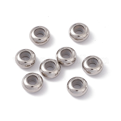 201 Stainless Steel Bead Spacers, Slider Beads, Stopper Beads, Rondelle,  Stainless Steel Color, 8x4mm, Hole: 2mm