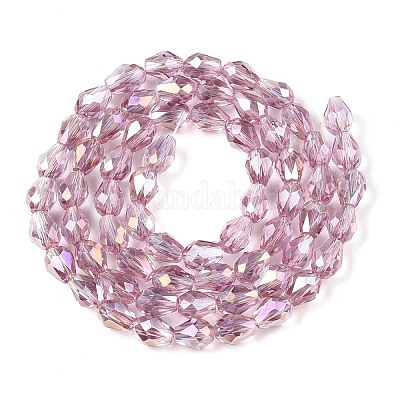 Прозрачные стеклянные бусины гальваническим пряди EGLA-N013-T6mm-B02-1