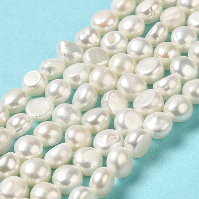 1 strands 33cm Cultured Freshwater Potato Pearls white Baroque for