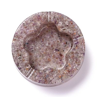 Смола с натуральными оранжевыми кварцевыми камнями пепельница DJEW-F015-05E-1