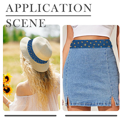 5 ярд полиэстеровой ленты для тиснения с 3D-звездой и золотом OCOR-TAC0023-14C-1