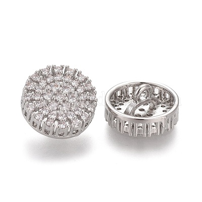 Пуговицы на хвостовике из латуни с микропейвом и прозрачным кубическим цирконием KK-H738-22P-1