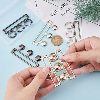 3 комплект двухцветных пряжек из цинкового сплава с боковым креплением FIND-BC0002-44-1