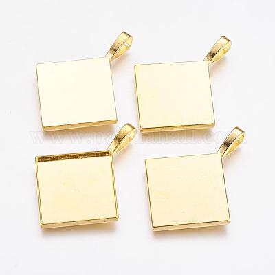 Ромб сеттинги кабошон сплава кулон&nbsp;PALLOY-D336-G-NR-1