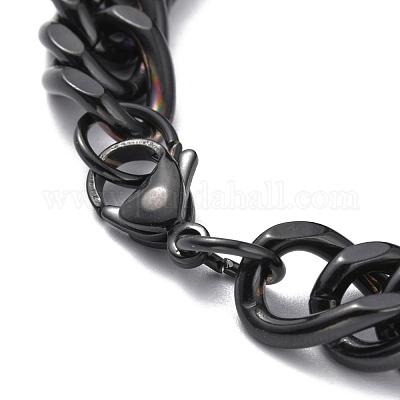 Браслеты из кубинской цепочки из нержавеющей стали 304 STAS-A028-B064EB-1