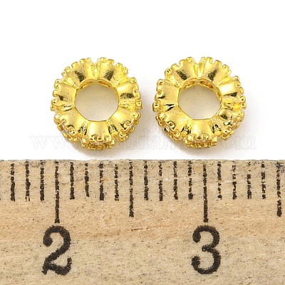 Бусины-проставки из латуни с кубическим цирконием KKB-L215-029A-G-1