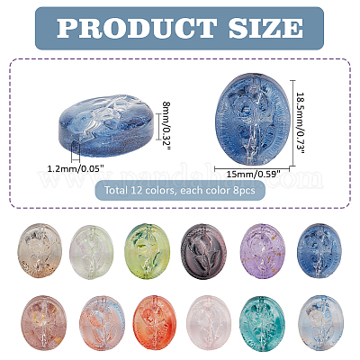 96шт 12 цвета бусины лэмпворк ручной работы LAMP-PH0001-34-1