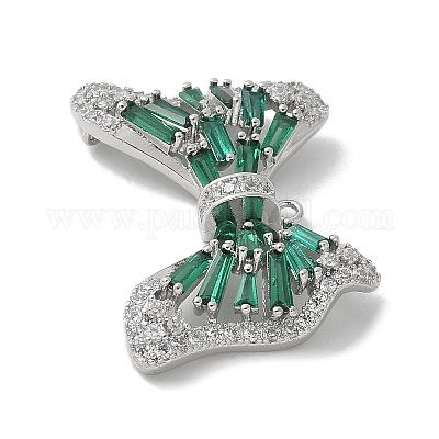 Подвески из латуни с микропаве из кубического циркония и стеклом KK-U052-27P-02-1