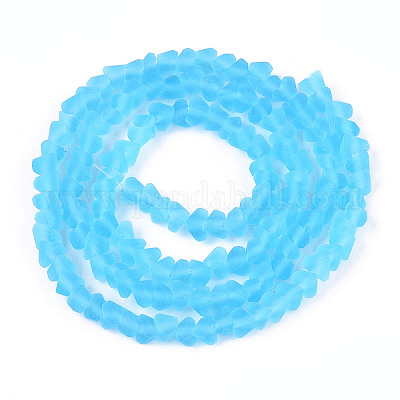 Матовые прозрачные стеклянные бусины GLAA-N016-4mm-06-1