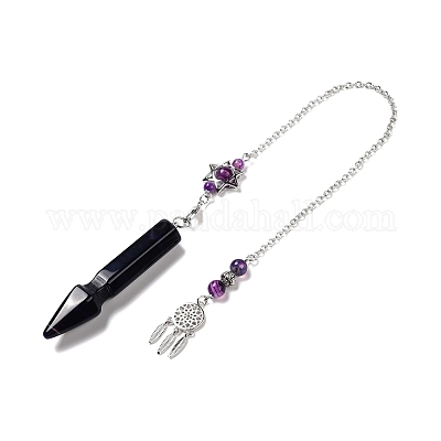 Натуральный полосатый агат заостренные биолокационные маятники G-I322-01P-09-1