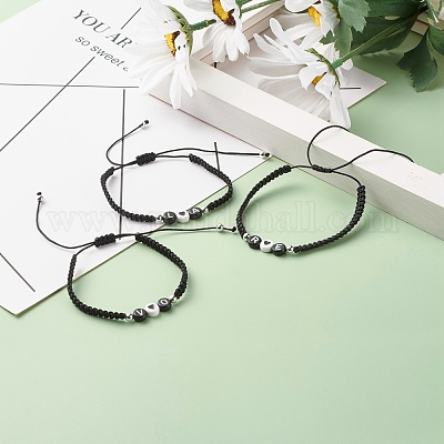 Bracciale Dell'Amicizia Con Simbolo Infinito E Cuore, Regolabile In Corda Intrecciata Con Perline E Zirconi, Gioielli Eterni YA4860