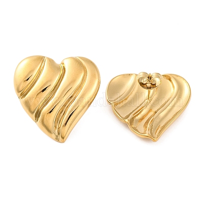 Серьги-гвоздики из нержавеющей стали 304 с ионным покрытием (IP) EJEW-G395-11G-1