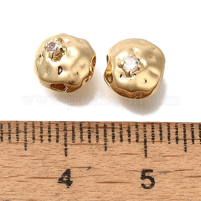 Латунные микро проложить кубического циркония бусы KK-Q001-21G-1