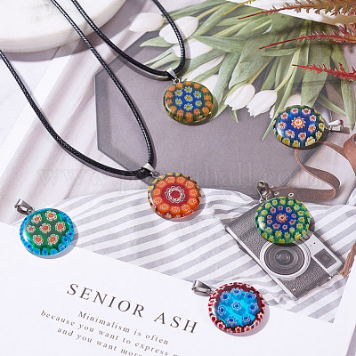 Бусины ручной работы подвески тысячецветник LAMP-S191-08-1