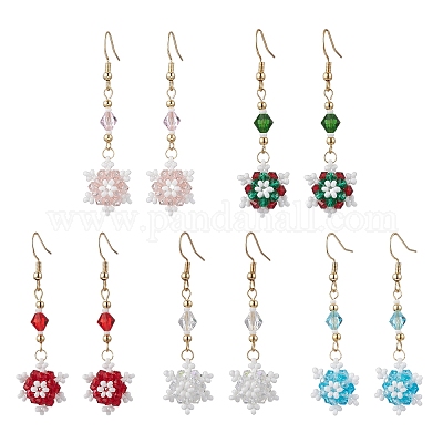 Стеклянные бусины серьги dnagle EJEW-MZ00501-1